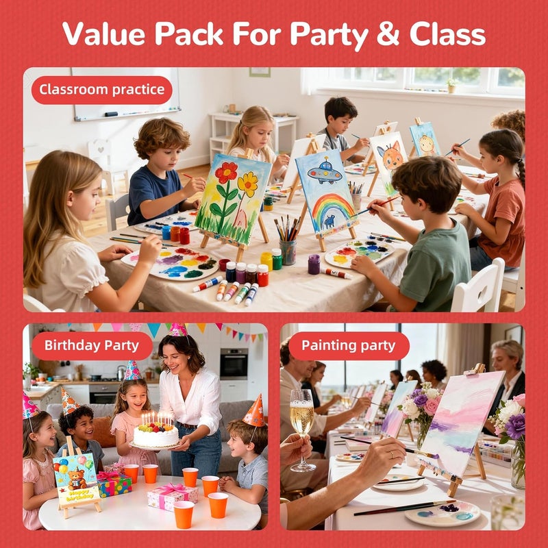 BAKEYBA 100 Pack 5x7 Inch Small Painting Canvas Boards for Kids Blank Canvas Panels White 100% Cotton for Acrylics Oil Watercolor Tempera Paints Art Class Supplies - Image 5